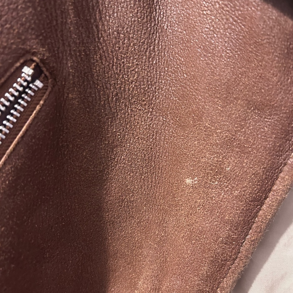 GUC brown leather jacket silk lined - Picture 9 of 15